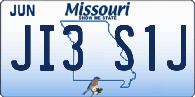 MO license plate JI3S1J