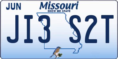 MO license plate JI3S2T