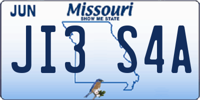 MO license plate JI3S4A