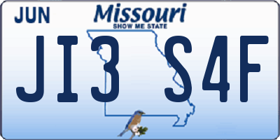 MO license plate JI3S4F