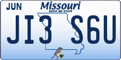 MO license plate JI3S6U