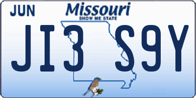 MO license plate JI3S9Y