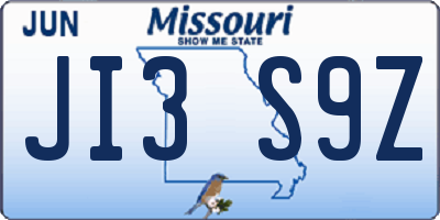 MO license plate JI3S9Z