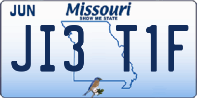 MO license plate JI3T1F