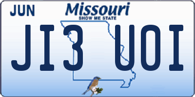 MO license plate JI3U0I