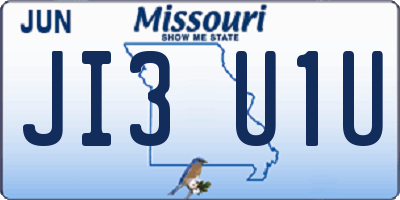 MO license plate JI3U1U