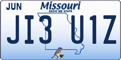 MO license plate JI3U1Z