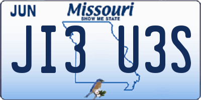 MO license plate JI3U3S