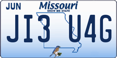 MO license plate JI3U4G
