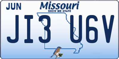 MO license plate JI3U6V