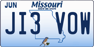 MO license plate JI3V0W