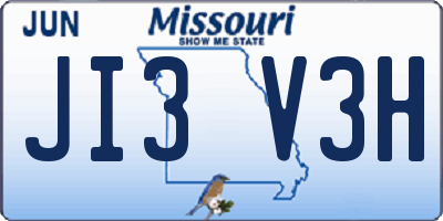 MO license plate JI3V3H