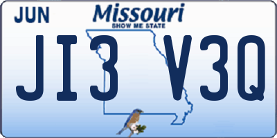 MO license plate JI3V3Q