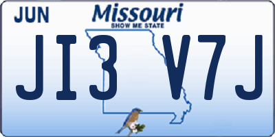 MO license plate JI3V7J