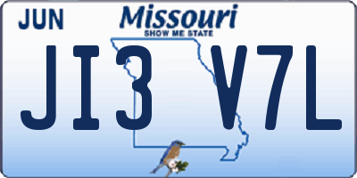 MO license plate JI3V7L