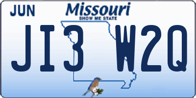 MO license plate JI3W2Q