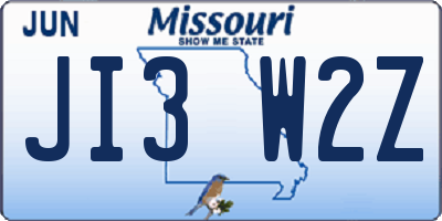MO license plate JI3W2Z