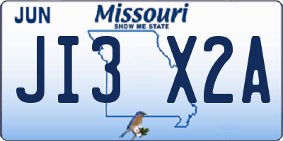 MO license plate JI3X2A