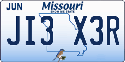 MO license plate JI3X3R