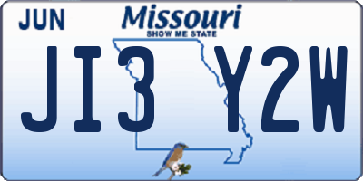 MO license plate JI3Y2W