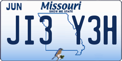 MO license plate JI3Y3H
