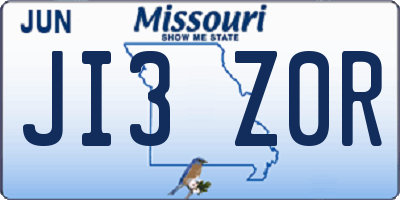 MO license plate JI3Z0R