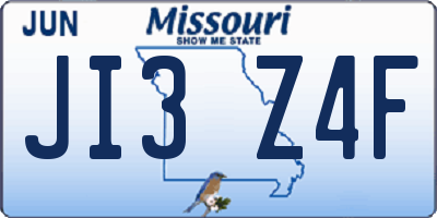 MO license plate JI3Z4F