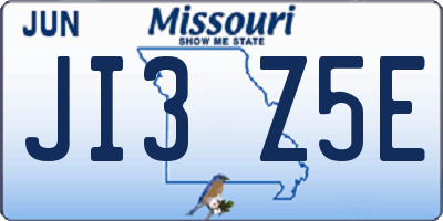 MO license plate JI3Z5E