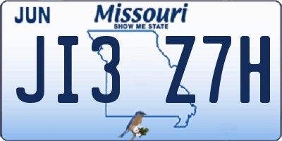 MO license plate JI3Z7H