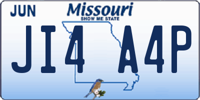 MO license plate JI4A4P