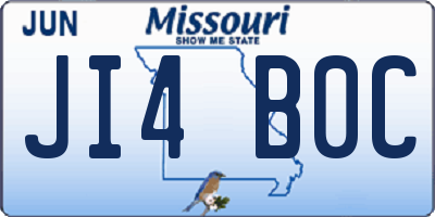 MO license plate JI4B0C