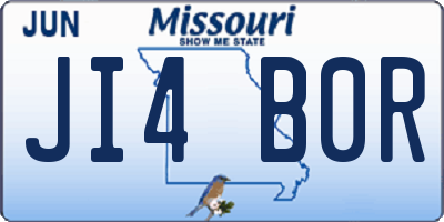 MO license plate JI4B0R
