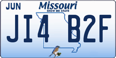 MO license plate JI4B2F