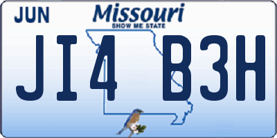 MO license plate JI4B3H