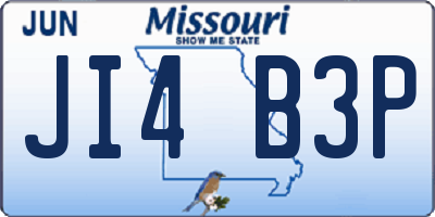 MO license plate JI4B3P