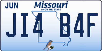 MO license plate JI4B4F