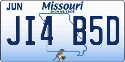 MO license plate JI4B5D