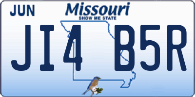 MO license plate JI4B5R
