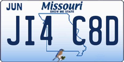 MO license plate JI4C8D