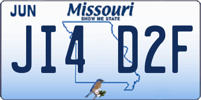 MO license plate JI4D2F