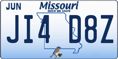 MO license plate JI4D8Z