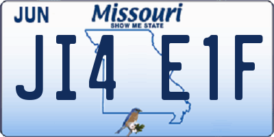 MO license plate JI4E1F