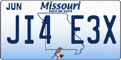 MO license plate JI4E3X