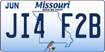 MO license plate JI4F2B