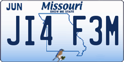 MO license plate JI4F3M