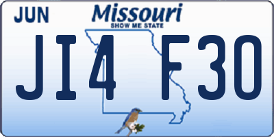 MO license plate JI4F3O