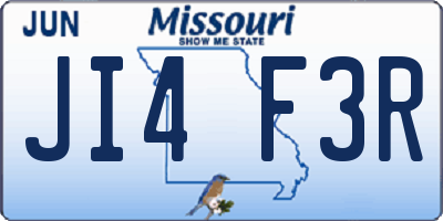 MO license plate JI4F3R