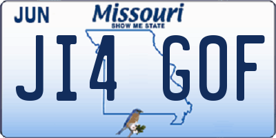 MO license plate JI4G0F