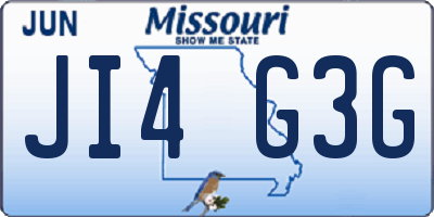 MO license plate JI4G3G