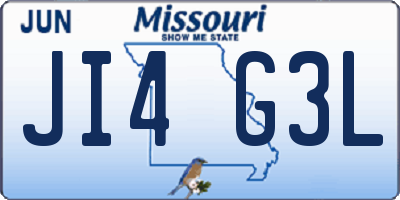 MO license plate JI4G3L